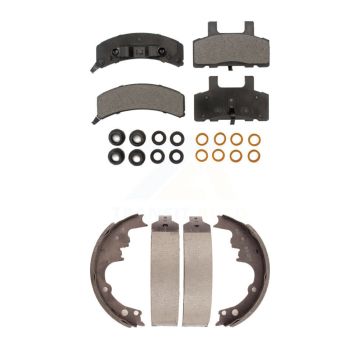 Front Rear Semi-Metallic Brake Pads And Drum Shoes Kit For Chevrolet Astro GMC Safari AWD KFN-100055