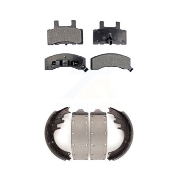 Front Rear Semi-Metallic Brake Pads Drum Shoes Kit For Chevrolet GMC K3500 Dodge Ram 3500 KFN-100058
