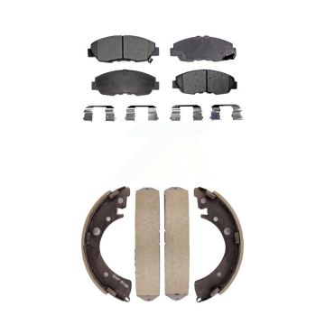 Front Rear Semi-Metallic Brake Pads And Drum Shoes Kit For Honda Civic Acura EL KFN-100068
