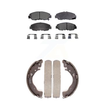 Front Rear Semi-Metallic Brake Pads And Drum Shoes Kit For Honda Civic Insight KFN-100070