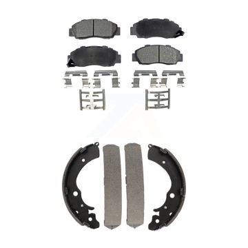 Front Rear Semi-Metallic Brake Pads And Drum Shoes Kit For Honda Accord CR-V KFN-100076