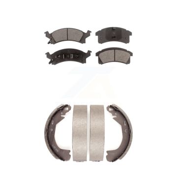Front Rear Semi-Metallic Brake Pads Drum Shoes Kit For Chevrolet Cavalier Beretta Corsica KFN-100080