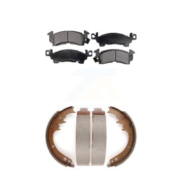 Front Rear Semi-Metallic Brake Pads Drum Shoe Kit For Cadillac Chevrolet Caprice Buick 88 KFN-100085