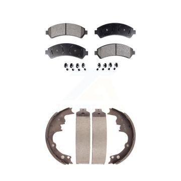 Front Rear Semi-Metallic Brake Pads Drum Shoes Kit For Chevrolet S10 Blazer GMC Jimmy 4WD KFN-100126
