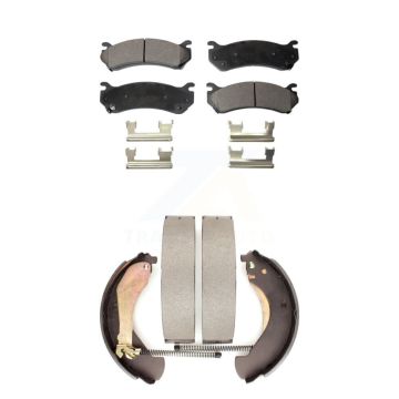 Front Rear Semi-Metallic Brake Pads Drum Shoe Kit For Chevrolet Silverado 1500 GMC Sierra KFN-100133