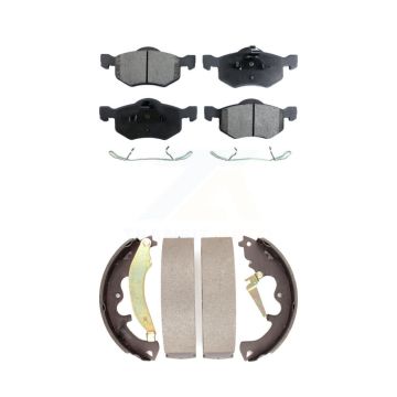 Front Rear Semi-Metallic Brake Pads & Drum Shoes Kit For 2007 Ford Escape Mercury Mariner KFN-100157