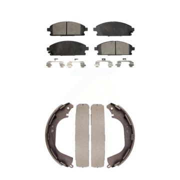 Front Rear Semi-Metallic Brake Pads And Drum Shoes Kit For Nissan Pathfinder INFINITI QX4 KFN-100160