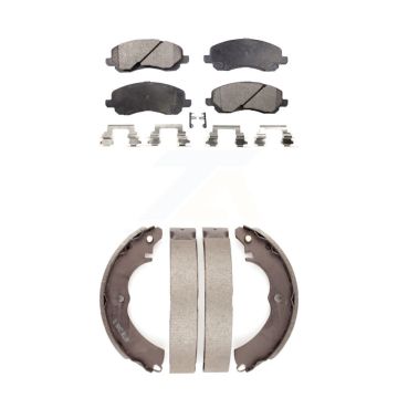 Front Rear Semi-Metallic Brake Pads And Drum Shoes Kit For Mitsubishi Lancer KFN-100172