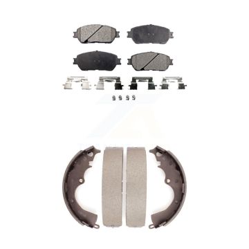 Front Rear Semi-Metallic Brake Pads And Drum Shoe Kit For Toyota Tacoma With 5 Lug Wheels KFN-100181