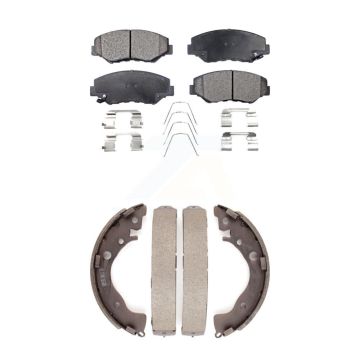Front Rear Semi-Metallic Brake Pads And Drum Shoes Kit For Honda Civic KFN-100186