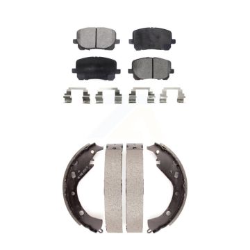 Front Rear Semi-Metallic Brake Pads And Drum Shoes Kit For Toyota Matrix Pontiac Vibe AWD KFN-100189
