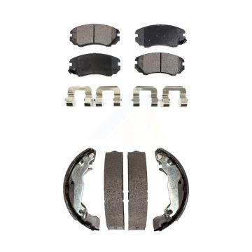 Front Rear Semi-Metallic Brake Pads And Drum Shoes Kit For Hyundai Elantra KFN-100191