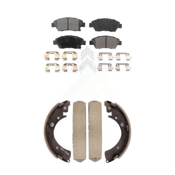 Front Rear Semi-Metallic Brake Pads And Drum Shoes Kit For Honda Civic Fit KFN-100196