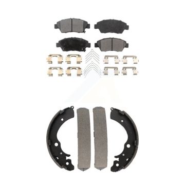 Front Rear Semi-Metallic Brake Pads And Drum Shoes Kit For Honda Civic KFN-100197