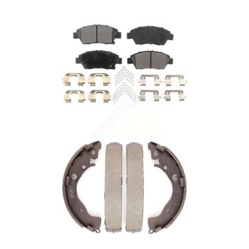 Front Rear Semi-Metallic Brake Pads And Drum Shoes Kit For Honda Fit Civic KFN-100198