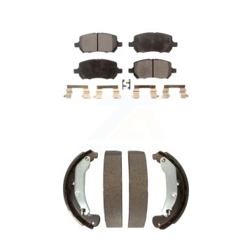Front Rear Semi-Metallic Brake Pads Drum Shoe Kit For Chevrolet Cobalt Pontiac Saturn Ion KFN-100199