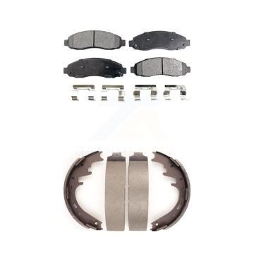 Front Rear Semi-Metallic Brake Pads And Drum Shoes Kit For Dodge Dakota KFN-100202