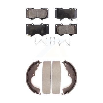 Front Rear Semi-Metallic Brake Pads And Drum Shoes Kit For Toyota Tacoma KFN-100207