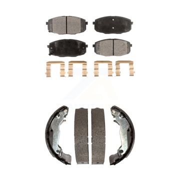 Front Rear Semi-Metallic Brake Pads And Drum Shoes Kit For Hyundai Elantra KFN-100212