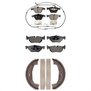 Front Rear Semi-Metallic Brake Pads And Parking Shoes Kit For BMW 328i KFN-100485