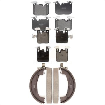 Front Rear Semi-Metallic Brake Pads And Parking Shoes Kit For 2018-2021 BMW M240i xDrive KFN-100487