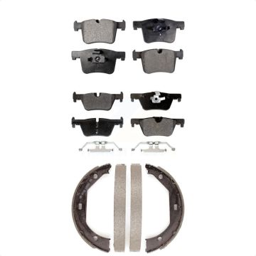 Front Rear Semi-Metallic Brake Pads And Parking Shoes Kit For BMW 320i xDrive 328d KFN-100494