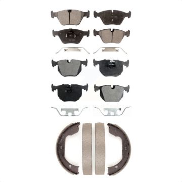 Front Rear Semi-Metallic Brake Pads And Parking Shoes Kit For BMW X3 Z4 M3 KFN-100498