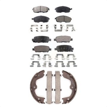 Front Rear Semi-Metallic Brake Pads Parking Shoes Kit For Nissan Altima 350Z INFINITI G35 KFN-100503