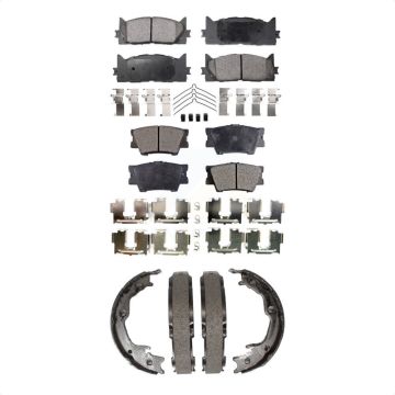 Front Rear Semi-Metallic Brake Pads Parking Shoes Kit For Toyota Camry Lexus ES350 Avalon KFN-100514