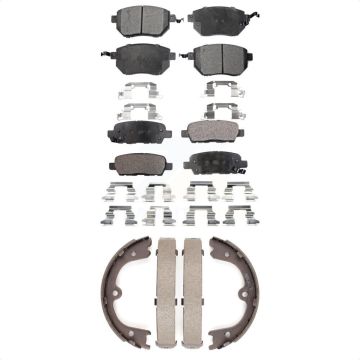 Front Rear Semi-Metallic Brake Pads And Parking Shoes Kit For Nissan Murano KFN-100518