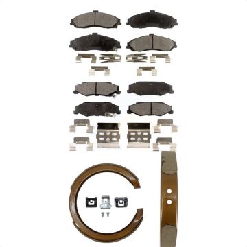 Front Rear Semi-Metallic Brake Pads Parking Shoes Kit For Chevrolet Corvette Cadillac XLR KFN-100534
