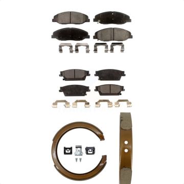 Front Rear Semi-Metallic Brake Pads And Parking Shoes Kit For Cadillac STS KFN-100535