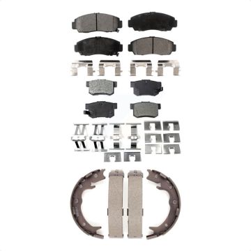 Front Rear Semi-Metallic Brake Pads And Parking Shoes Kit For Acura TL CL RL KFN-100548