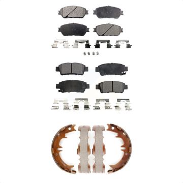 Front Rear Semi-Metallic Brake Pads And Parking Shoes Kit For 2004-2010 Toyota Sienna KFN-100550