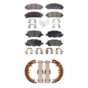 Front Rear Semi-Metallic Brake Pads And Parking Shoes Kit For 2009-2016 Toyota Venza KFN-100551