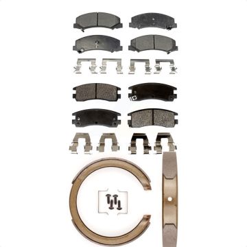 Front Rear Semi-Metallic Brake Pads And Parking Shoe Kit For Chevrolet Impala Monte Carlo KFN-100564