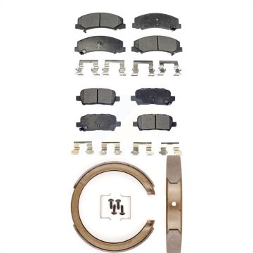 Front Rear Semi-Metallic Brake Pads And Parking Shoes Kit For Chevrolet Impala KFN-100566