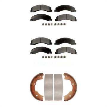 Front Rear Semi-Metallic Brake Pads Parking Shoe Kit For Ram Dodge Sterling Truck 4500 45 KFN-100568