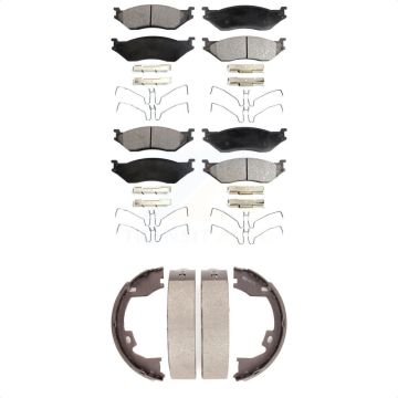 Front Rear Semi-Metallic Brake Pads Parking Shoes Kit For Ford International TerraStar IC KFN-100569