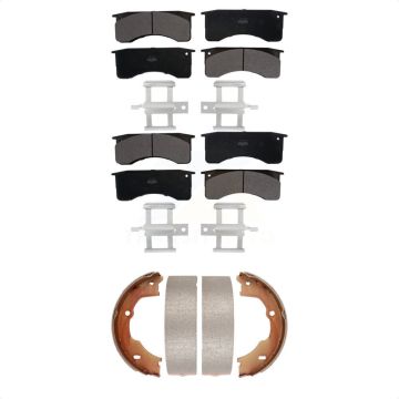Front Rear Semi-Metallic Brake Pads And Parking Shoes Kit For GMC Chevrolet C5500 Kodiak KFN-100570