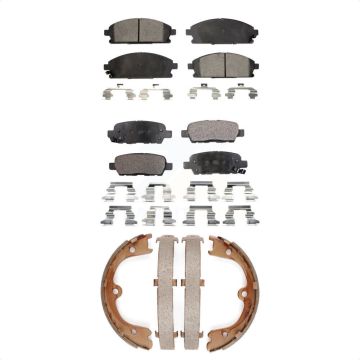 Front Rear Semi-Metallic Brake Pads And Parking Shoes Kit For 2004-2005 Nissan Quest KFN-100575