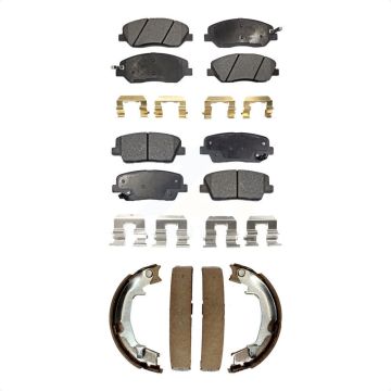 Front Rear Semi-Metallic Brake Pads And Parking Shoe Kit For Kia Sedona Hyundai Entourage KFN-100577