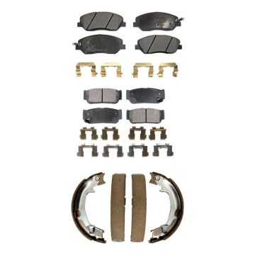 Front Rear Semi-Metallic Brake Pads And Parking Shoe Kit For Hyundai Entourage Kia Sedona KFN-100578