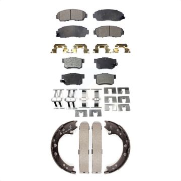 Front Rear Semi-Metallic Brake Pads And Parking Shoes Kit For Acura RDX KFN-100580