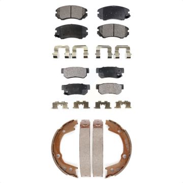 Front Rear Semi-Metallic Brake Pads And Parking Shoes Kit For Hyundai Elantra Tucson Kia KFN-100592