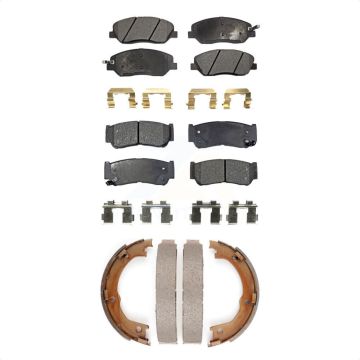 Front Rear Semi-Metallic Brake Pads And Parking Shoes Kit For 2007-2009 Hyundai Santa Fe KFN-100599