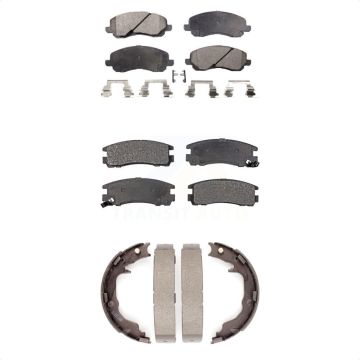 Front Rear Semi-Metallic Brake Pads And Parking Shoes Kit For Mitsubishi Eclipse Galant KFN-100617