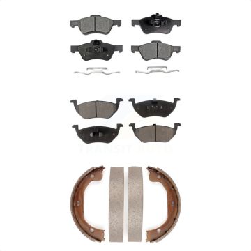 Front Rear Semi-Metallic Brake Pads And Parking Shoes Kit For Ford Escape Mazda Tribute KFN-100631