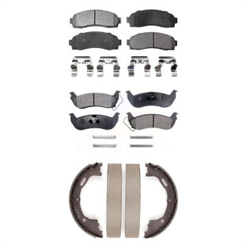 Front Rear Semi-Metallic Brake Pads And Parking Shoes Kit For Ford Ranger Mazda B2300 KFN-100634