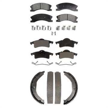 Front Rear Semi-Metallic Brake Pads And Parking Shoes Kit For Jeep Grand Cherokee KFN-100637